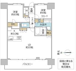 幕張ベイパークミッドスクエアタワー 2LDKの間取図画像