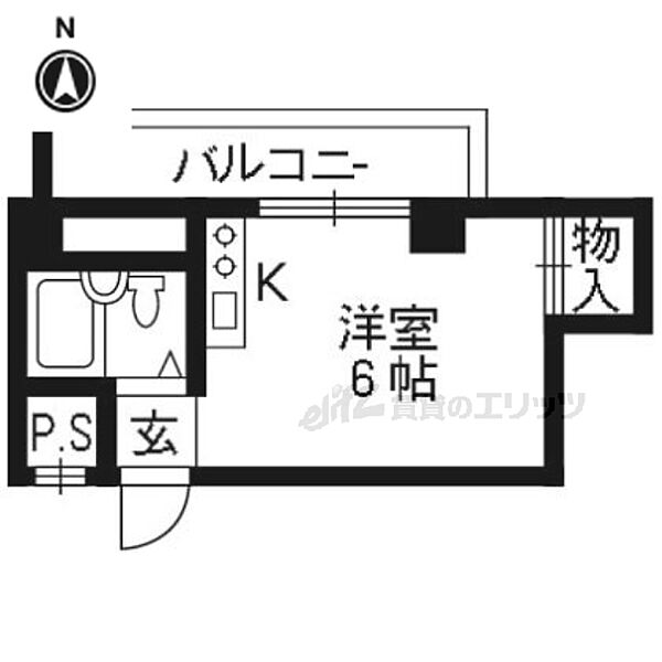 サンライズ宝ヶ池 406｜京都府京都市左京区岩倉中大鷺町(賃貸マンション1K・4階・18.56㎡)の写真 その2