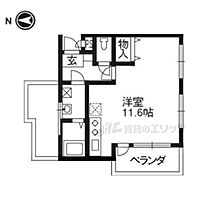 京都府京都市左京区北白川西町（賃貸マンション1R・2階・36.00㎡） その2