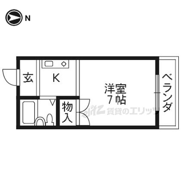 京都府京都市北区紫竹北栗栖町(賃貸マンション1K・3階・18.00㎡)の写真 その2