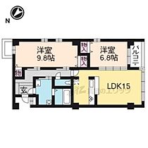 京都府京都市北区衣笠総門町（賃貸マンション2LDK・4階・73.00㎡） その2