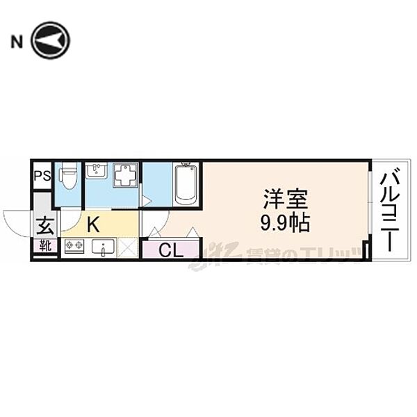 フランあおい 204｜京都府京都市左京区下鴨塚本町(賃貸アパート1K・2階・29.72㎡)の写真 その2