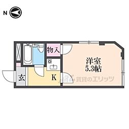 カーサヤギ 1階1Kの間取り