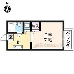 京阪本線 出町柳駅 バス7分 銀閣寺道下車 徒歩6分の賃貸アパート 1階1Kの間取り