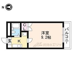 ポートハイム加茂 1階1Kの間取り