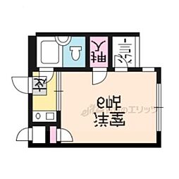 パレスナタリ 2階1Kの間取り