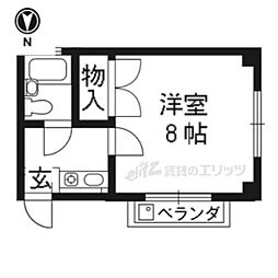 ファーストステージＫ2 2階1Kの間取り