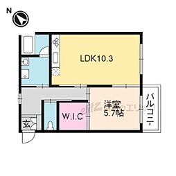 ウイングハウス 1階1LDKの間取り