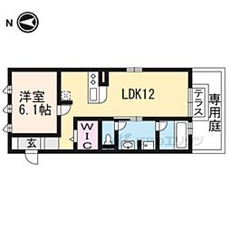 叡山電鉄叡山本線 一乗寺駅 徒歩5分の賃貸アパート 1階1LDKの間取り
