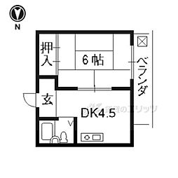田辺ビル（岩倉） 3階1DKの間取り
