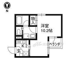 グランコスモ寺町 地下1階1Kの間取り