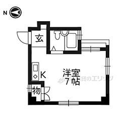 アンフィニビル 3階ワンルームの間取り