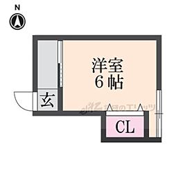 京阪本線 出町柳駅 バス3分 糺ノ森下車 徒歩5分の賃貸アパート 1階1Kの間取り