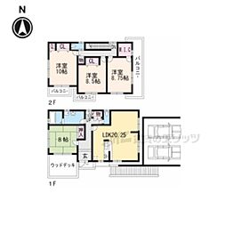 叡山電鉄叡山本線 八瀬比叡山口駅 徒歩25分の賃貸一戸建て 4LDKの間取り