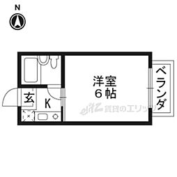 サニーハイツ 3階1Kの間取り