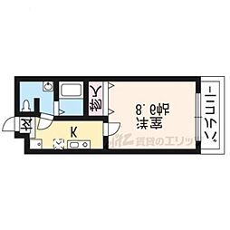 阪急京都本線 京都河原町駅 バス19分 錦林車庫前下車 徒歩1分の賃貸マンション 5階1Kの間取り