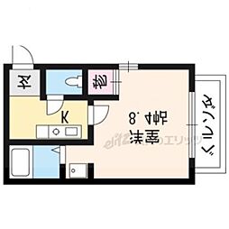 ランシング 2階1Kの間取り