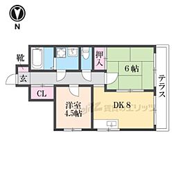 グリーンピアＯＭＫ 1階2DKの間取り