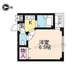 平行マンション 1Kの間取図画像