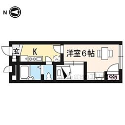 レオパレスウェルスｔｅｎII 1階1Kの間取り