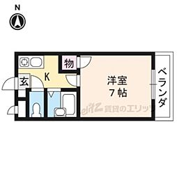 コーポ・フローレル 3階1Kの間取り