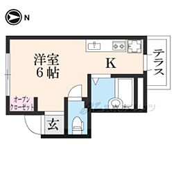 コンフォート・ハイツ 1階1Kの間取り