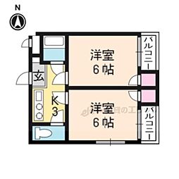 Ｓｔａｂｌｅ西賀茂II 3階2Kの間取り