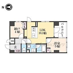 MSR京都二条城 6階1LDKの間取り