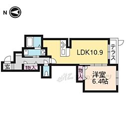 叡山電鉄叡山本線 一乗寺駅 徒歩6分の賃貸マンション 2階1LDKの間取り