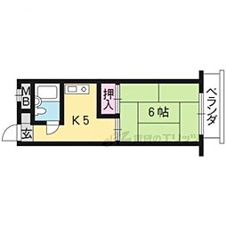 ハイツエリート 4階1Kの間取り