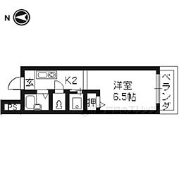 京都市営烏丸線 北大路駅 バス8分 船岡山下車 徒歩2分の賃貸マンション 2階1Kの間取り