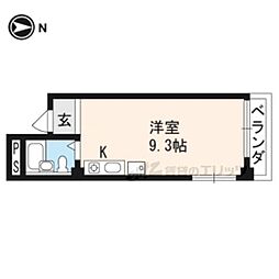 フロール智恵光院 ワンルームの間取図画像