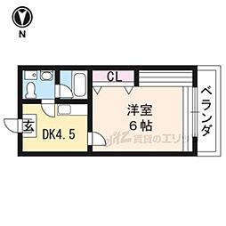 THE VINTAGE IWAKURA 2階1Kの間取り