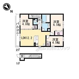 レジーナフォレスタ 2階3LDKの間取り