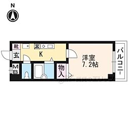 ハイツグリーンハーモニーII 3階1Kの間取り