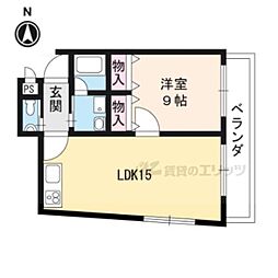 サウススプリングコート 4階1LDKの間取り