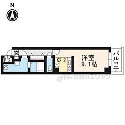 Ｄａｉｋｉ　ｐｌａｃｅ千本 5階1Kの間取り