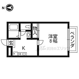 Ｓｈａｒｉａ　Ｋｉｔａｙａｍａ 1階1Kの間取り