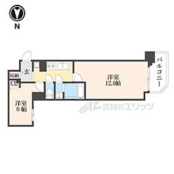 アクアプレイス京都千本丸太町 1LDKの間取図画像