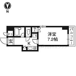 エステムコート御所南 1Kの間取図画像