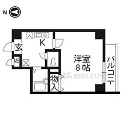 サムティ上堀川 1Kの間取図画像
