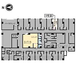 レヴィア北白川 ワンルームの間取図画像