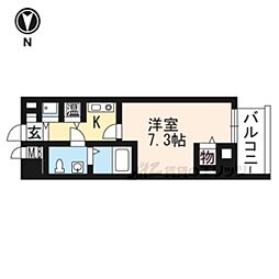 メゾンド楓光2 1Kの間取図画像