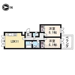 シーオークス6 2LDKの間取図画像