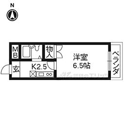 コーポフナコシ 1Kの間取図画像