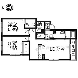 シャーメゾンガーデンズOGURA 2LDKの間取図画像