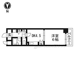 エスリード四条河原町 1DKの間取図画像