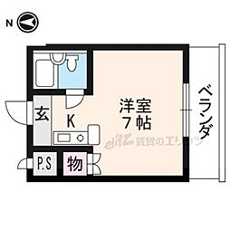 ミストラルアベニュー 1Kの間取図画像