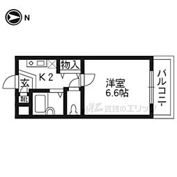 カーサ3 1Kの間取図画像