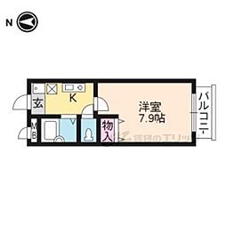 アパートメントセンターアイランド 1Kの間取図画像